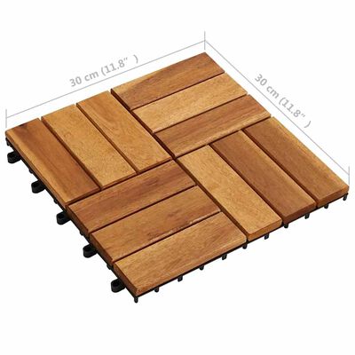 vidaXL 10 pcs Acacia Decking Tiles 30 x 30 cm, brown vidaXL 10 pcs Acacia Decking Tiles 30 x 30 cm