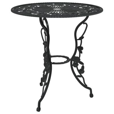 vidaXL 3 Piece Bistro Set Cast Aluminium Black, black vidaXL 3 Piece Bistro Set Cast Aluminium Black