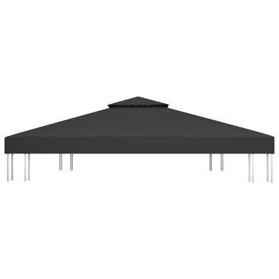 vidaXL 2-Tier Gazebo Top Cover 310 g/m² 4x3 m Black, black vidaXL 2-Tier Gazebo Top Cover 310 g/m² 4x3 m Black