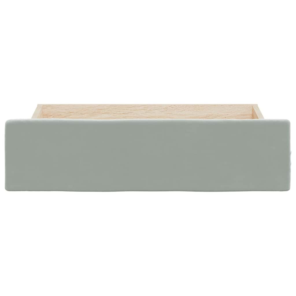 vidaXL Bed Drawers 2 pcs Light Grey Engineered Wood and Velvet