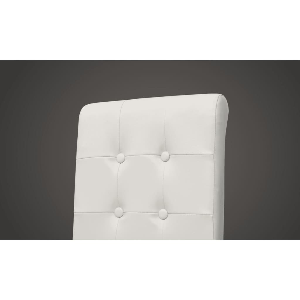 vidaXL Dining Chairs 4 pcs White Faux Leather