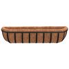 vidaXL Wall Troughs 2 pcs with Coco Liners Black 91x20x23 cm Steel