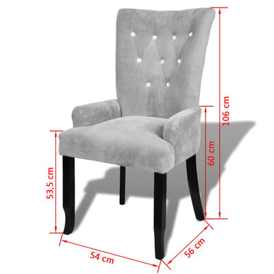 vidaXL Armchair Silver Velvet