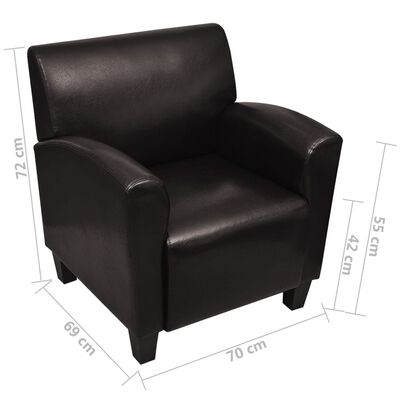 vidaXL Sofa Chair Dark Brown Faux Leather, dark brown vidaXL Sofa Chair Dark Brown Faux Leather
