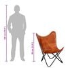 vidaXL Butterfly Chair Brown Real Leather