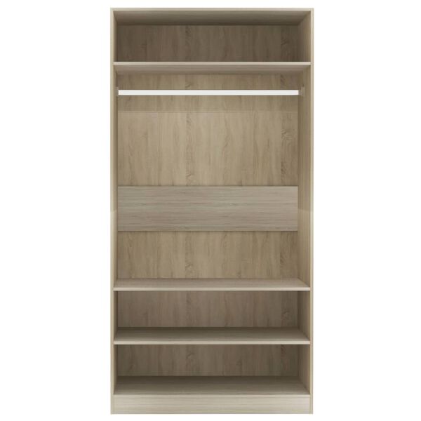 vidaXL Wardrobe Sonoma Oak 100x50x200 cm Engineered Wood