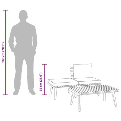 vidaXL 3 Piece Garden Lounge Set with Cushions Solid Acacia Wood,  vidaXL 3 Piece Garden Lounge Set with Cushions Solid Acacia Wood