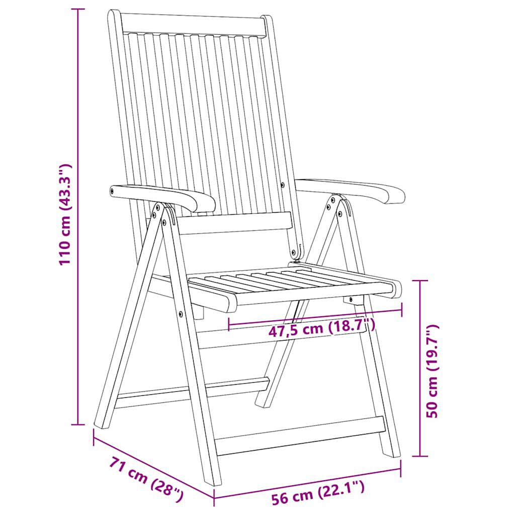 vidaXL Folding Garden Chairs 4 pcs Solid Acacia Wood