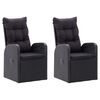 vidaXL 7 Piece Garden Dining Set with Cushions Black