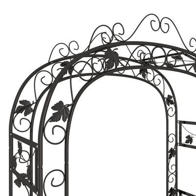 vidaXL Garden Arch Black 116x45x240 cm Steel