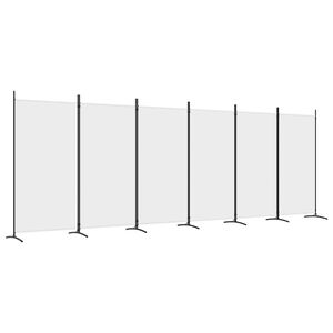 vidaXL 6-Panel Room Divider White 520x180 cm Fabric