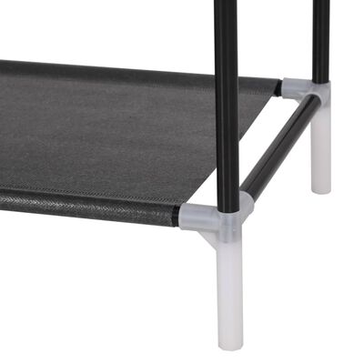 vidaXL Shoe Rack with 8 Shelves Metal and Non-woven Fabric Black, black vidaXL Shoe Rack with 8 Shelves Metal and Non-woven Fabric Black