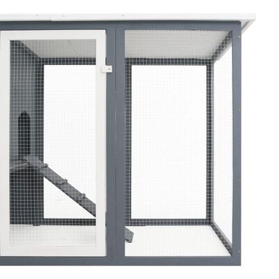 vidaXL Outdoor Chicken Cage Hen House with 1 Egg Cage Grey Wood, grey vidaXL Outdoor Chicken Cage Hen House with 1 Egg Cage Grey Wood