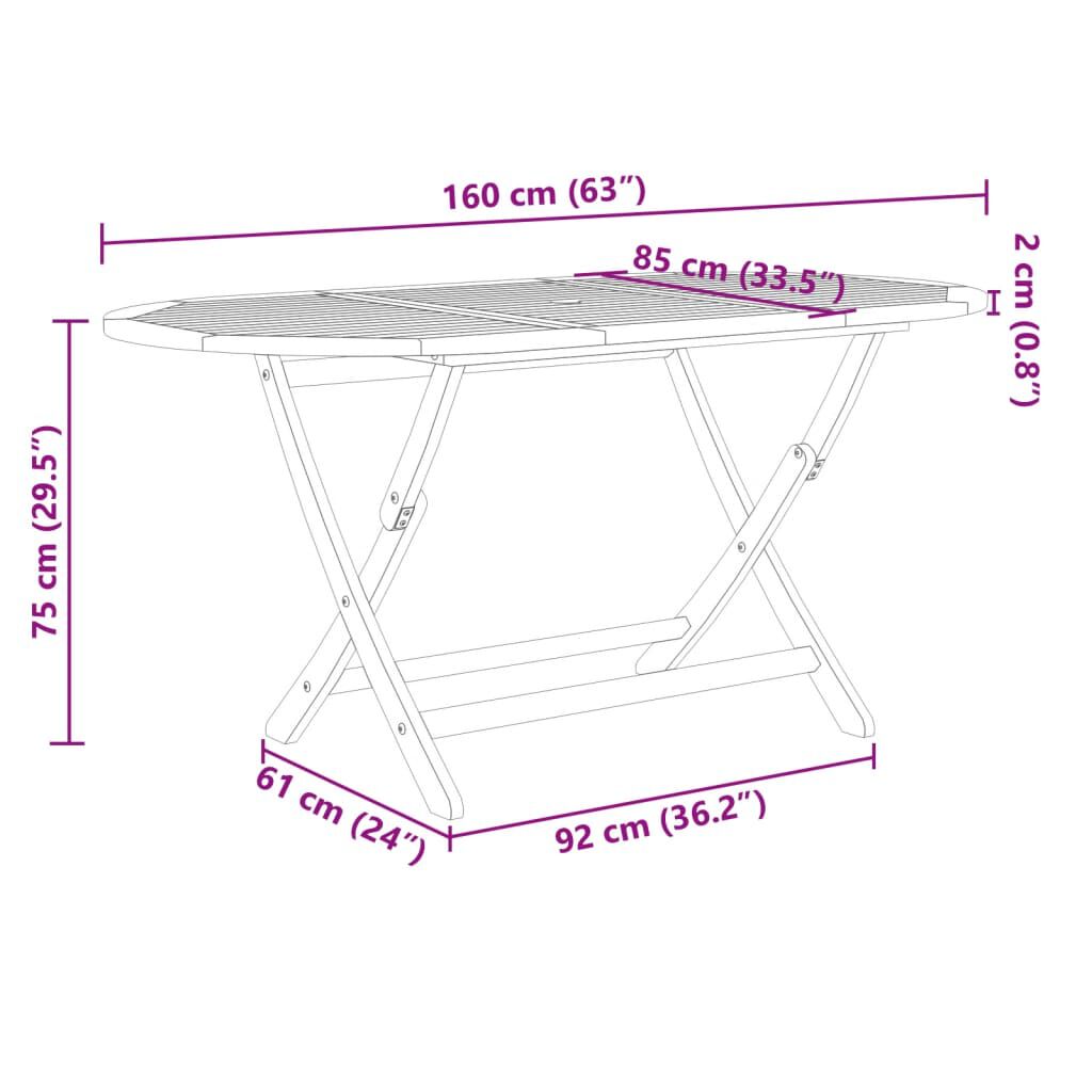 vidaXL 9 Piece Garden Dining Set Solid Wood Acacia and Textilene