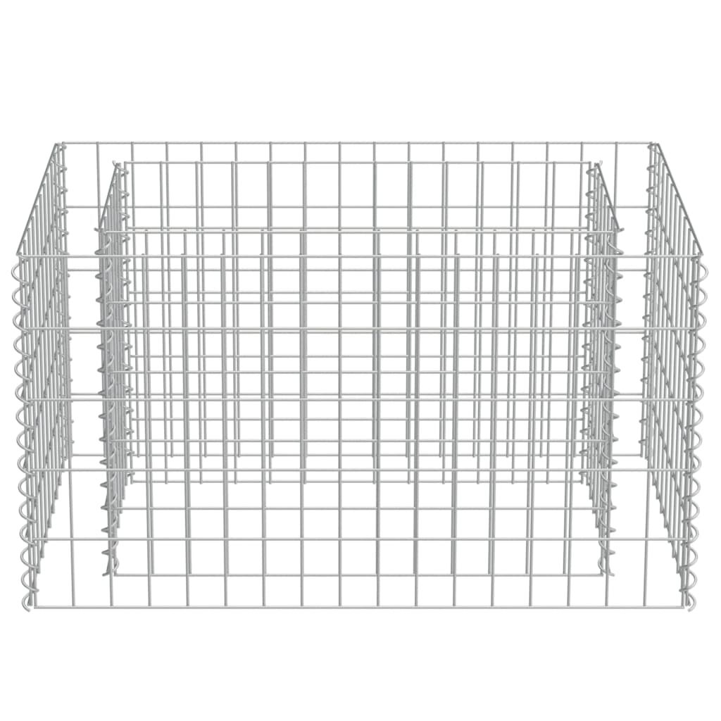 vidaXL Gabion Raised Bed Galvanised Steel 90x50x50 cm