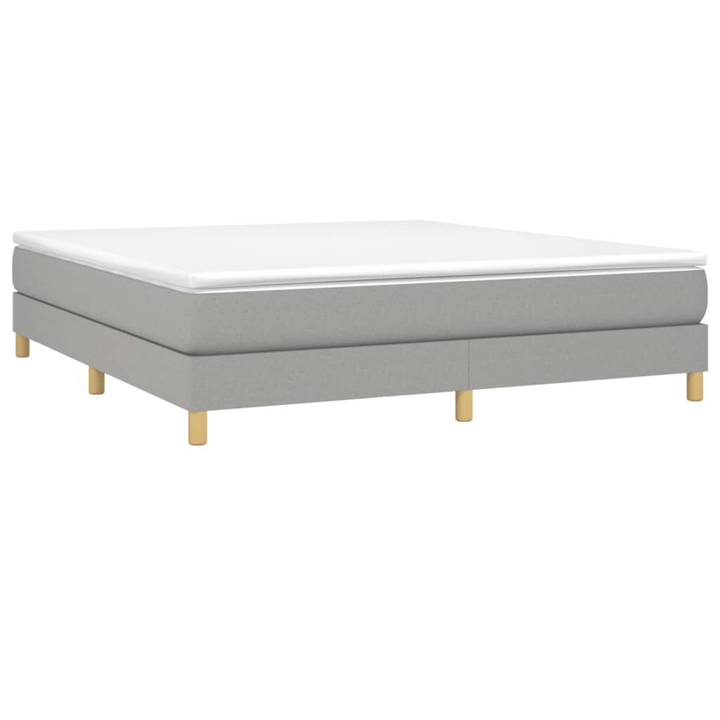 vidaXL Bed Frame without Mattress Light Grey 180x200 cm Super King Fabric