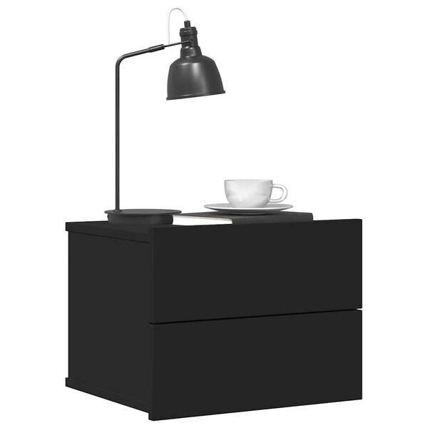vidaXL Bedside Cabinet Black 40x30x30 cm Engineered Wood