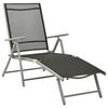 vidaXL Sun Lounger | Black and Silver | Aluminium, Textilene | Standard