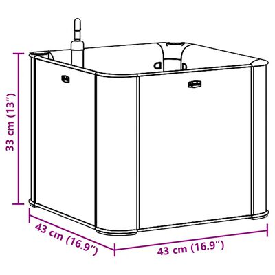 vidaXL Garden Raised Bed with Self Watering System Anthracite 43x43x33 cm, anthracite vidaXL Garden Raised Bed with Self Watering System Anthracite 43x43x33 cm