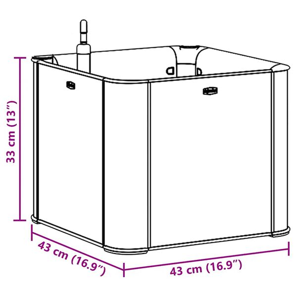 vidaXL Garden Raised Bed with Self Watering System Anthracite 43x43x33 cm