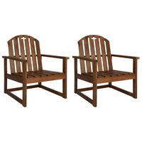 vidaXL Garden Sofa Chairs 2 pcs Solid Acacia Wood, brown vidaXL Garden Sofa Chairs 2 pcs Solid Acacia Wood