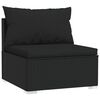 vidaXL 6 Piece Garden Lounge Set with Cushions Poly Rattan Black