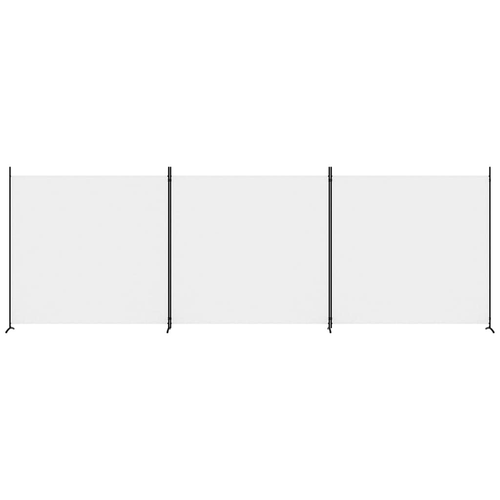 vidaXL 3-Panel Room Divider White 525x180 cm Fabric