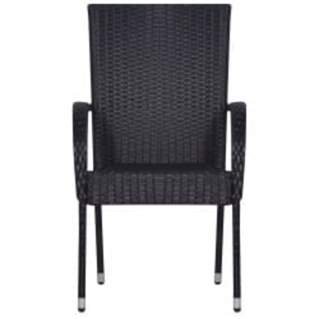 vidaXL 5 Piece Outdoor Dining Set Black
