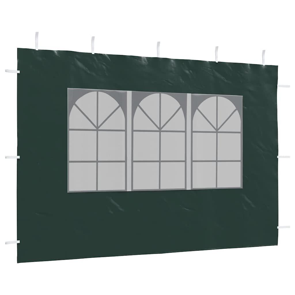vidaXL Party Tent Sidewall 2 pcs with Window PE Green
