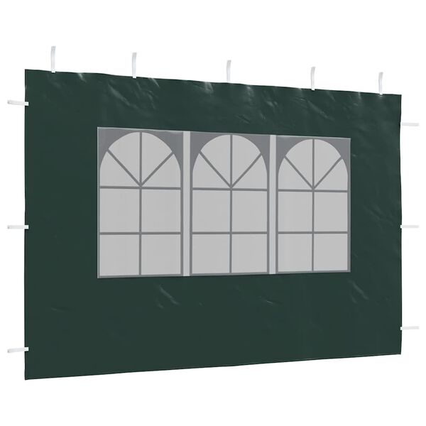 vidaXL Party Tent Sidewall 2 pcs with Window PE Green