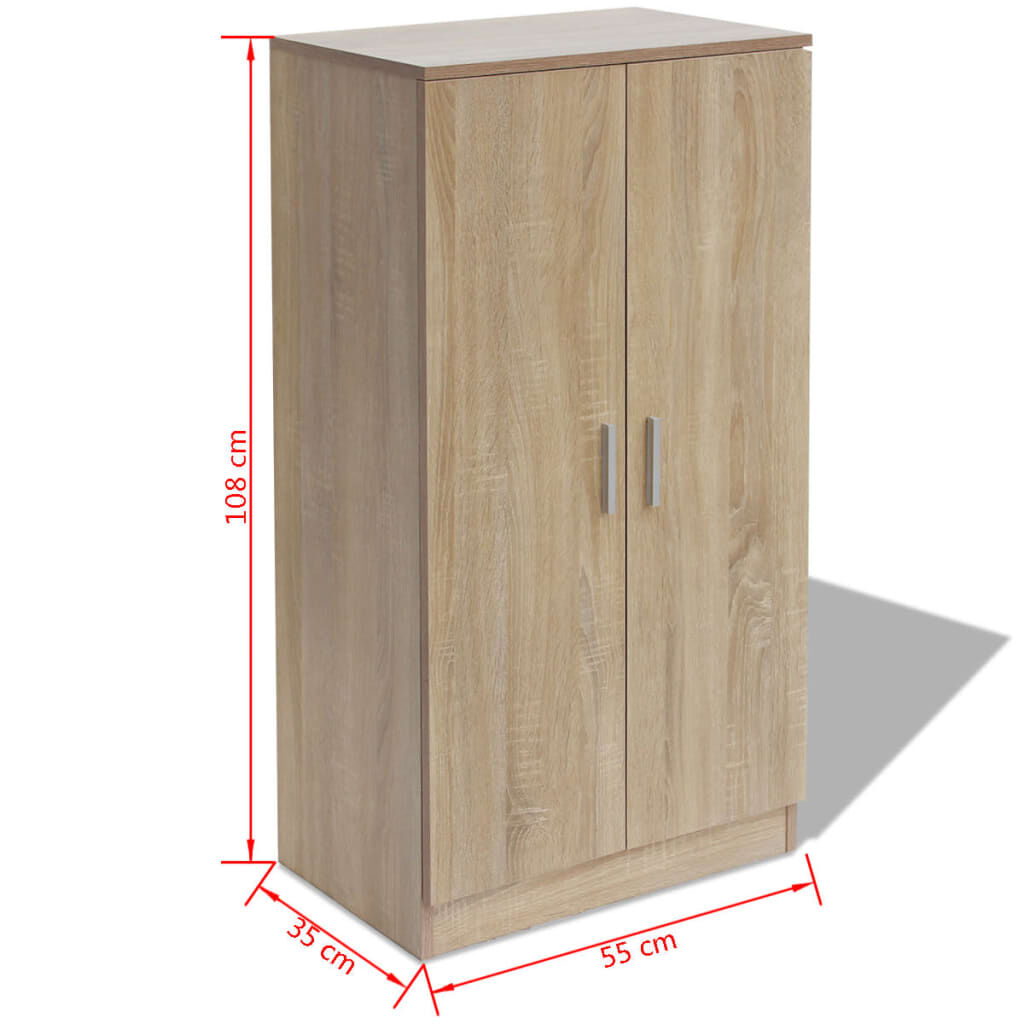 vidaXL Shoe Cabinet 7 Shelves Oak