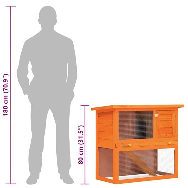 vidaXL Outdoor Rabbit Hutch Small Animal House Pet Cage 1 Door Wood