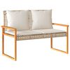 vidaXL 4 Piece Garden Lounge Set with Cushions Mix Beige Poly Rattan