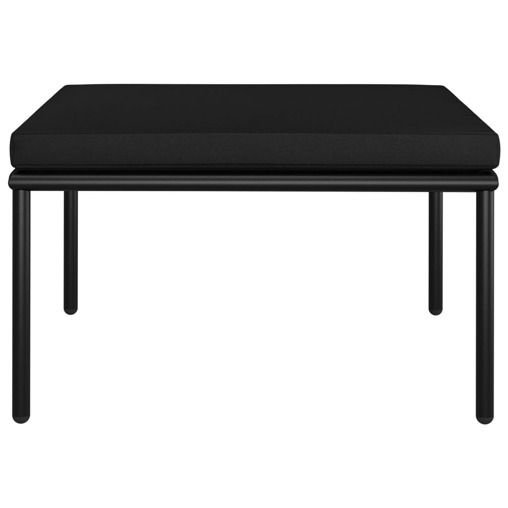 vidaXL 6 Piece Garden Lounge Set with Cushions Black PVC