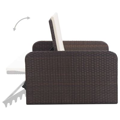 vidaXL 2 Piece Garden Lounge Set with Cushions Poly Rattan Brown