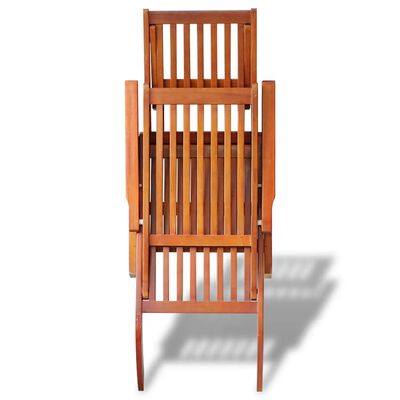 vidaXL Outdoor Deck Chair with Footrest Solid Acacia Wood