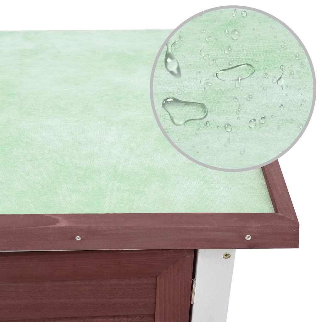 vidaXL Outdoor Rabbit Hutch 1 Door Brown Wood