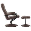 vidaXL TV Armchair with Foot Stool Brown Faux Leather