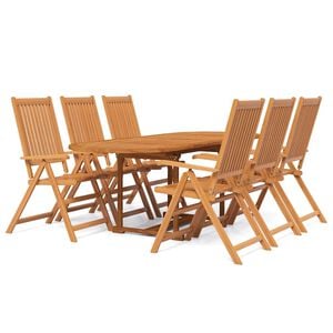 vidaXL 7 Piece Garden Dining Set Solid Wood Acacia 160-240 cm