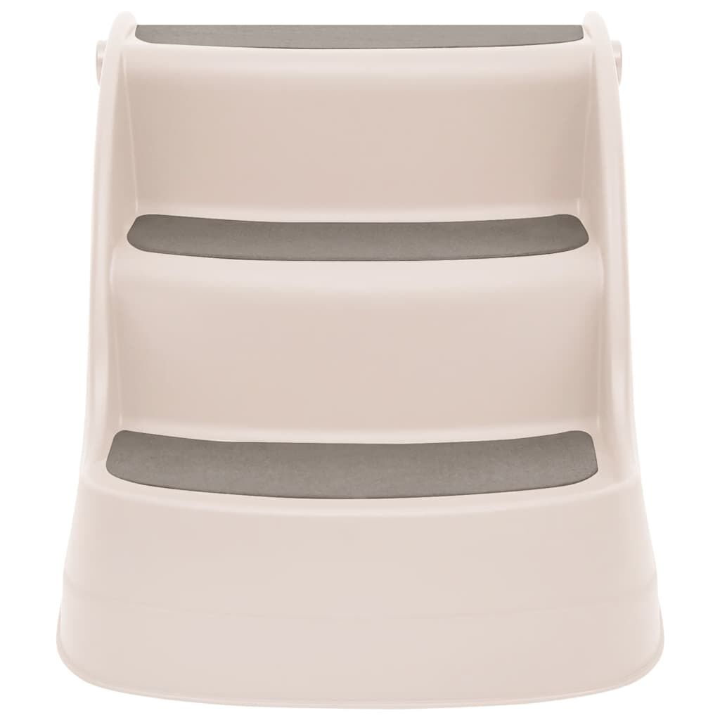 vidaXL Folding 3-Step Dog Stairs Cream 50x38x38 cm Plastic