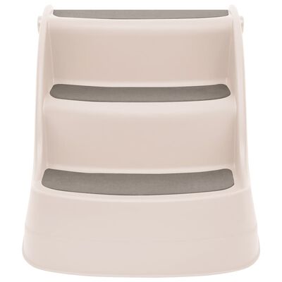vidaXL Folding 3-Step Dog Stairs Cream 50x38x38 cm Plastic, cream vidaXL Folding 3-Step Dog Stairs Cream 50x38x38 cm Plastic