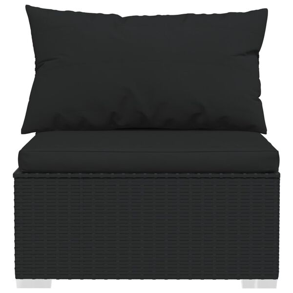 vidaXL 2 Piece Garden Lounge Set with Cushions Poly Rattan Black