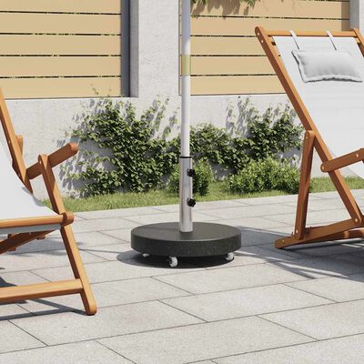 vidaXL Parasol Base Granite 30 kg Round Black, Black vidaXL Parasol Base Granite 30 kg Round Black