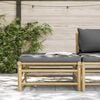 vidaXL Garden Footrest with Dark Grey Cushion Bamboo