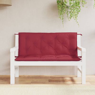 vidaXL Garden Bench Cushions 2pcs Wine Red 120x50x7cm Oxford Fabric