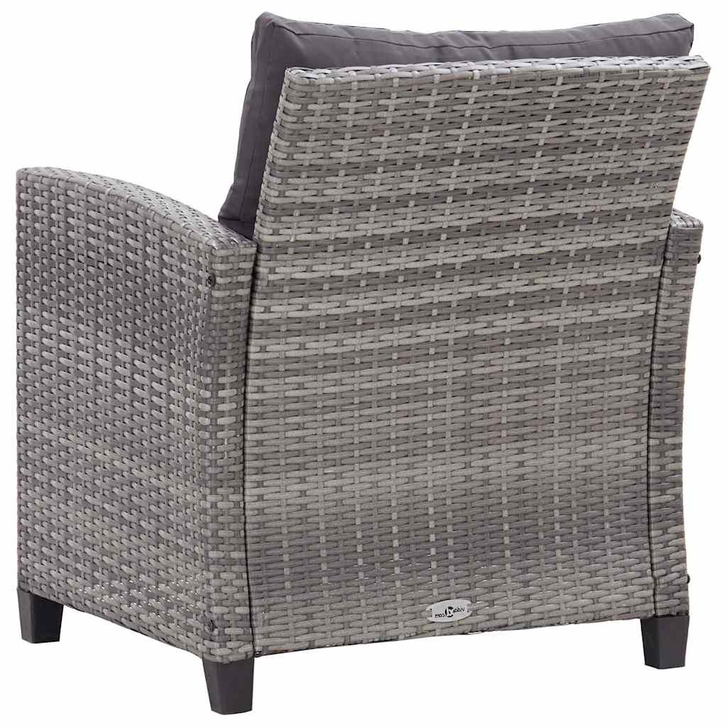 vidaXL 6 Piece Garden Sofa Set with Cushions Poly Rattan Dark Grey