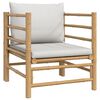 vidaXL 8 Piece Garden Lounge Set with Light Grey Cushions Bamboo