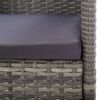 vidaXL Garden Chairs with Dark Grey Cushions 2 pcs Grey Poly Rattan