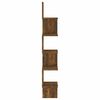 vidaXL Wall Corner Shelf Smoked Oak 20x20x127.5 cm Engineered Wood