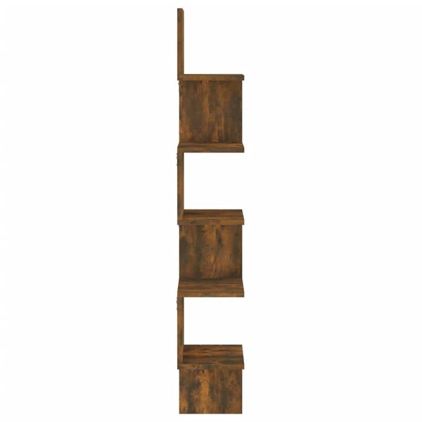 vidaXL Wall Corner Shelf Smoked Oak 20x20x127.5 cm Engineered Wood